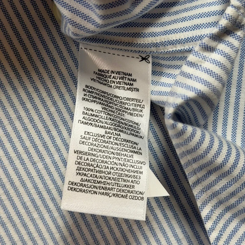 Polo Ralph Lauren Button Down Mens 2XB Blue White Striped Oxford Pony Logo
